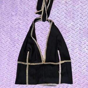 Garage Black Top with Gold Accents